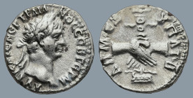 CAPPADOCIA. Caesarea. Trajan (AD 98-117)
AR Drachm (138mm 3,3g)
Obv: ΑΥΤ ΚΑΙϹ ΝΕΡ ΤΡΑΙΑΝΟϹ ϹΕΒ ΓΕΡΜ. Laureate head of Trajan, right
Rev: ΔΗΜ ΕΞ ΥΠΑ...