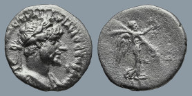 CAPPADOCIA. Caesarea. Hadrian (AD 117-138).
AR Hemidrachm (14,2mm 1,4g)
Obv: AYTO KAIC TPAI AΔPIANOC CЄBACT. Laureate, draped and cuirassed bust of ...