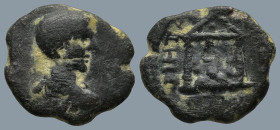 CAPPADOCIA. Caesarea. Diadumenian as Caesar (AD 217-218)
AE Bronze (17,9mm 3,2g)
Obv: Bare-headed, draped and cuirassed bust to right, seen from beh...