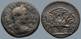 CAPPADOCIA. Caesarea. Elagabalus (AD 218-222).
AE Bronze (28,2mm 11,9g)
Obv: Laureate and draped bust of Elagabalus right, seen from rear
Rev: ΜΗΤΡ...