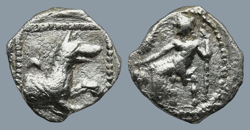LYCAONIA. Laranda. (Circa 324/3 BC)
AR Obol (9,2mm 0,6g)
Obv: Baaltars seated ...