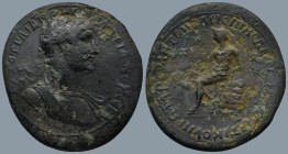 MYSIA. Miletopolis. Hadrian (AD 117-138). Titus Flavius Asiaticus, first archon and epimeletes
AE Medallion (31,2mm 24,1g)
Obv: ΑΔΡΙΑΝΟΝ ΚΑΙ ϹΕΒΑϹΤΟ...