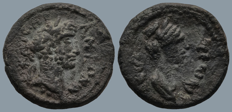 CARIA. Mylasa. Antoninus Pius, with Faustina Senior (AD 138-140)
AE Bronze (22,...