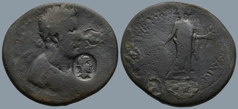 AEOLIS. Myrina. Commodus (AD 177-192)
AE Medallion (36,9mm 20,4g)
Obv: Laureat...