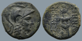 MYSIA. Pergamon (Circa Mid-late 2nd century BC)
AE Bronze (18,6mm 5,5g)
Obv: Helmeted head of Athena right.
Rev: ΑΘΗΝΑΣ / ΝΙΚΗΦΟΡΟY. Trophy consist...