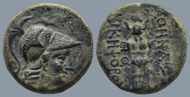 MYSIA. Pergamon (Circa Mid-late 2nd century BC)
AE Bronze (19,4mm 7,2g)
Obv: Helmeted head of Athena right.
Rev: ΑΘΗΝΑΣ / ΝΙΚΗΦΟΡΟY. Trophy consist...