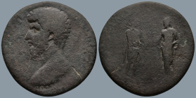 MYSIA. Pergamum. Lucius Verus (AD 161-169)
AE Medallion (39,8mm 30,2g)
Obv: Bare head of Lucius Verus, right
Rev: Hygieia standing, right, holding ...