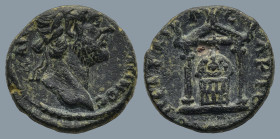 PAMPHYLIA, Perge. Antoninus Pius (AD 138-161)
AE Bronze (13,6mm 2.g)
Obv: Laureate head of Antoninus Pius right
Rev: ΠΕΡΓΑΙΩΝ. Cult statue of Artem...