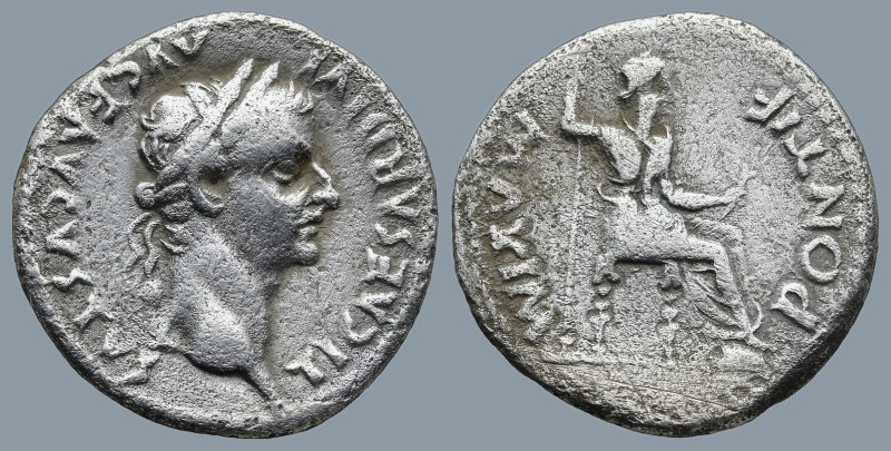 Tiberius (AD 14-37). Lugdunum
AR Denarius (18,8mm 3,5g)
Obv: TI CAESAR DIVI AV...