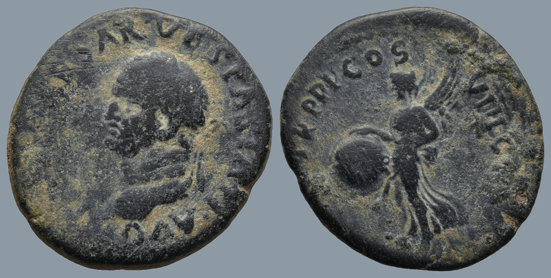 Vespasian (AD 69-79). Uncertain eastern mint (Ephesos?)
AE Semis (20mm 4,4g)
O...