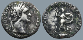 Domitian (AD 81-96). Rome
AR Denarius (18,3mm 2,6g)
Obv: IMP CAES DOMIT AVG GERM P M TR P XI. Laureate head of Domitian to right.
Rev: IMP XXI COS ...