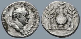 Divus Vespasian, (died 79 AD). Rome, struck under Titus, 80-81.
AR Denarius (17.5mm 2.9g)
Obv: DIVVS AVGVSTVS VESPASIANVS. Laureate head of Vespasia...