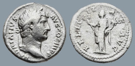 Hadrian (AD 117-138). Rome
AR Denarius (14,3mm 3,1g)
Obv: HADRIANVS AVG COS III P P. Laureate head of Hadrian right
Rev: FELICITAS AVG. Felicitas s...