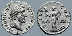 Antoninus Pius (AD 138-161). Rome
AR Denarius (17,8mm 3,2g)
Obv: ANTONINVS AVG PIVS P P. Laureate head right.
Rev: TR POT COS IIII / LIB IIII. Libe...