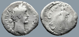 Antoninus Pius (AD 138-161). Rome
AR Denarius (18,5mm 2,9g)
Obv: Laureate head to right
Rev: Pax standing facing, head to left, holding branch and ...