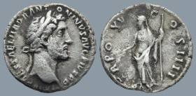 Antoninus Pius (AD 138-161). Rome
AR Denarius (17,8mm 3g)
Obv: IMP CAES T AEL HADR ANTONINVS AVG PIVS P P. Laureate head of Antoninus Pius, right.
...