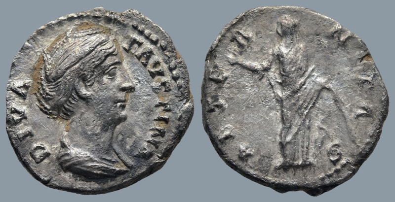 Diva Faustina I (wife of A. Pius) (After 141 AD). Rome
AR Denarius (17mm 3,13g)...