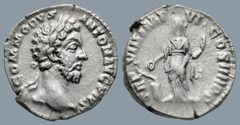 Commodus (AD 177-192). Rome
AR Denarius (17,1mm 3g)
Obv: M COMMODVS ANTON AVG ...