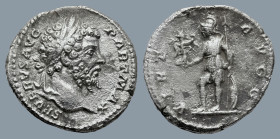 Septimius Severus (AD 193-211). Rome.
AR Denarius (18,3mm 2,3g)
Obv: SEVERVS AVG PART MAX. Laureate head right.
Rev. VIRT AVGG Virtus standing to l...