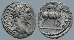 Septimius Severus (AD 193-211). Laodicea ad Mare.
AR Denarius (16,2mm 2,79g)
Obv: Laureate head right.
Rev: PROFECTIO AVG. Septimius Severus on hor...