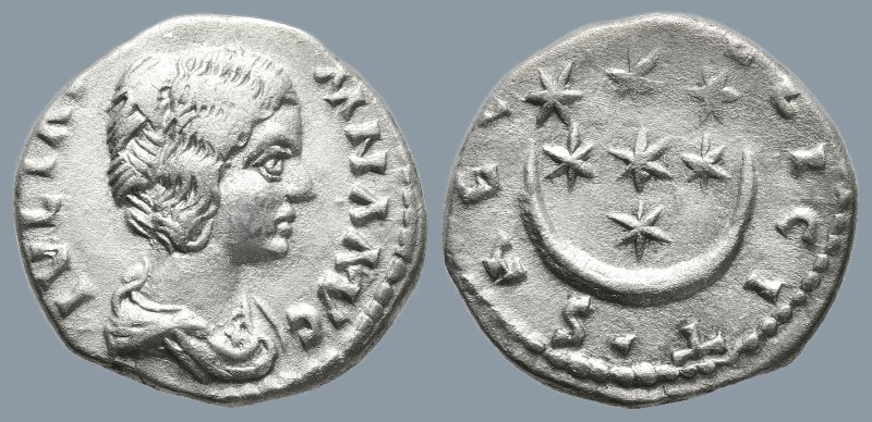 Julia Domna, Augusta (AD 193-217). Emesa (?), 193-196
AR Denarius (17mm 2,9g)
...