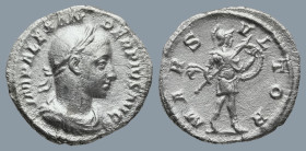 Severus Alexander (AD 222-235). Rome
AR Denarius (19,5mm 2,5g)
Obv: IMP ALEXANDER PIVS AVG. Laureate, draped and cuirassed bust to right
Rev: MARS ...