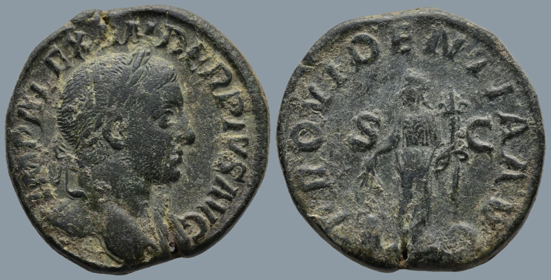 Severus Alexander (AD 222-235) Rome
AE Sestertius (30,6mm 22,8g)
Obv: IMP ALEX...