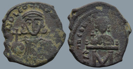 Leo III the "Isaurian", with Constantine V. (AD 717-741) Constantinople. Struck 720-circa 721
Æ Follis (23mm, 7.06 g, 6h)
Obv: Crowned facing bust o...