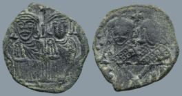 Leo IV the Khazar, with Constantine VI (775-780 AD). Constantinople
AE Follis (19,2mm 2,76g)
Obv: Crowned and draped figures of Leo IV and Constanti...