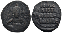 Anonymous Follis. Time of Basil II with Constantine VIII (976-1025.AD). Constantinople
AE Follis (29,2mm 11,5g)
Obv: Nimbate bust of Christ facing, ...