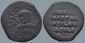 Anonymous Follis, time of Basil II with Constantine VIII (AD 976-1025). Constantinople
AE Follis (31,7mm 13,4g)
Obv: Nimbate bust of Christ facing, ...
