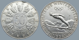 AUSTRIA. Österreich. Winter Olympics Innsbruck (1964)
50 Schilling (34,6mm 20g)