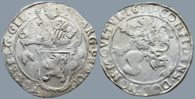 NETHERLANDS. West Friesland (AD 1638)
AR Leeuwendaalder – Lion Daalder (41,8mm 26,8g)
Obv: MO ARG PRO CON FOE BELG GEL. Knight standing right, head ...