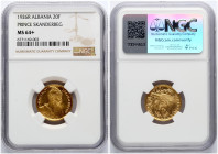 Albania 20 Franga Ari 1926 R Skanderbeg NGC MS 64+