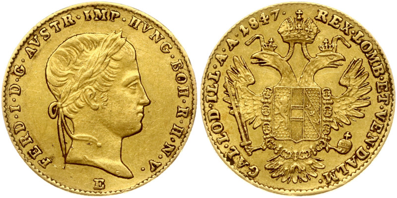 Austria. Ferdinand I (1835-1848). Ducat 1847 E. Gold 3.46 g. KM 2262, Fr 481. Sm...