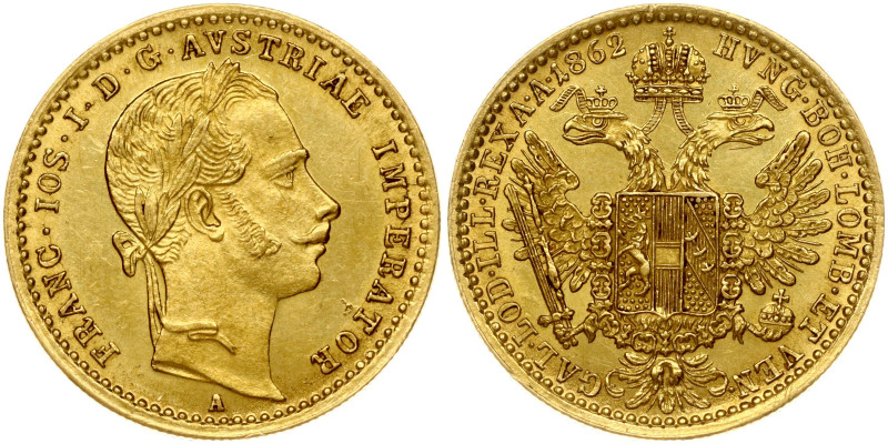 Austria. Franz Joseph I (1848-1916). Ducat 1862 A. Gold 3.48 g. KM 2264. Small s...