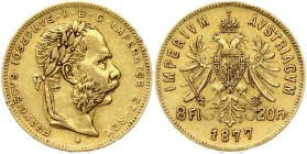 Austria 8 Florins-20 Francs 1877