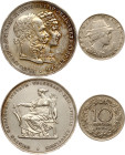 Austria 2 Gulden 1879 & 10 Groschen 1928 Lot of 2 coins