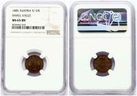 Austria 5/10 Kreuzer 1885 NGC MS 65 BN