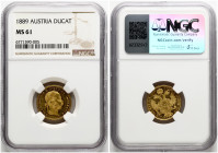 Austria Ducat 1889 NGC MS 61