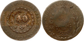 Brazil 40 Reis 1828 R Countermarked