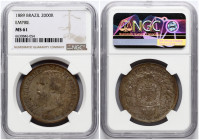 Brazil 2000 Reis 1889 NGC MS 61