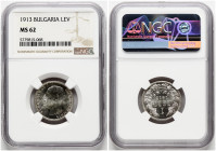 Bulgaria 1 Lev 1913 NGC MS 62