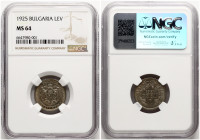 Bulgaria 1 Lev 1925 NGC MS 64
