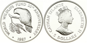 Cayman Islands 5 Dollars 1987 WWF