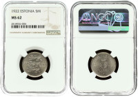 Estonia 5 Marka 1922 NGC MS 62