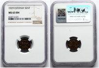 Estonia 1 Sent 1929 NGC MS 63 BN
