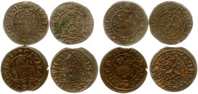 Livonia Riga Schilling 1570-1578 Lot of 4 coins