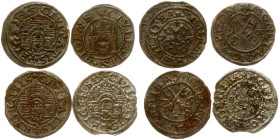 Livonia Riga Schilling 1570-1578 Lot of 4 coins