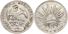 Mexico 8 Reales 1894 Mo AM CHOPMARKED